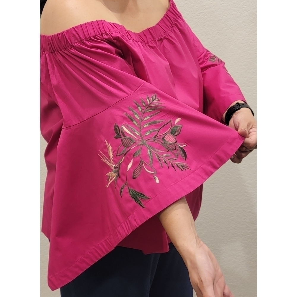 NWT Lane Bryant Flounce-sleeve Off the Shoulder Top Blouse - Picture 7 of 10